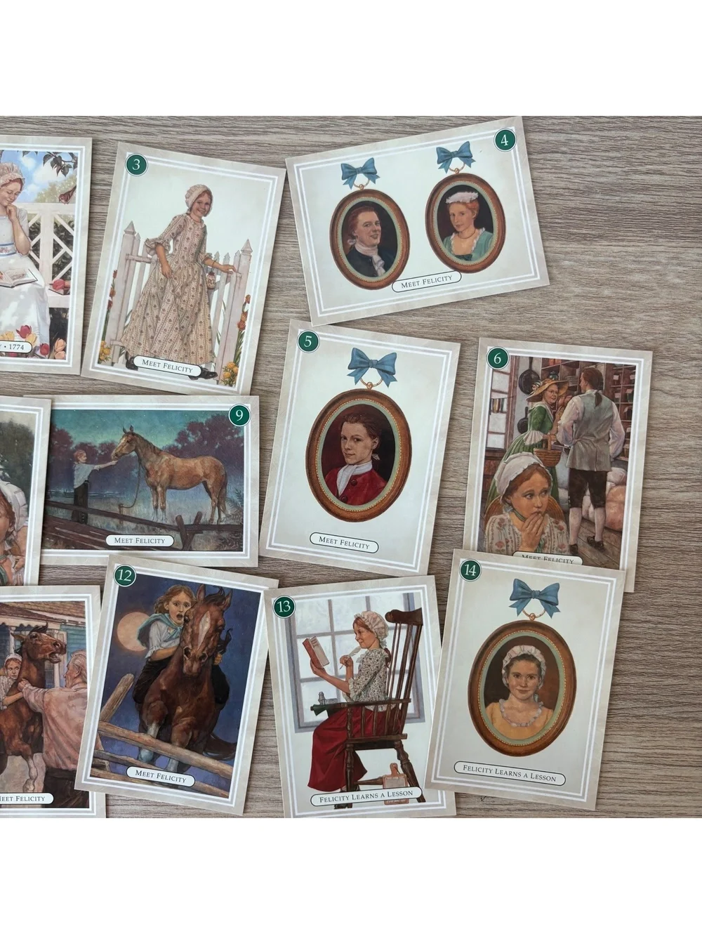 American Girl Felicity Trading Cards 18 Card Set Pleasant Company 1994 Vintage
